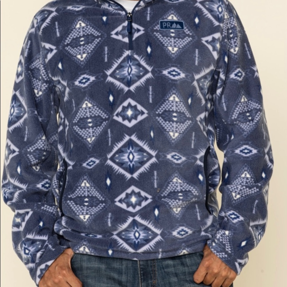 NWOT Powder Creek Outfitters Mens Aztec fleece 1/4 zip pullover XXL